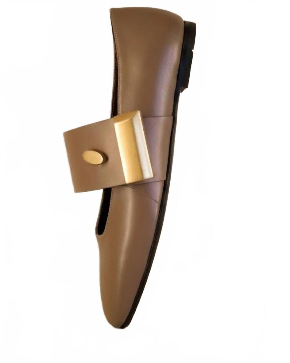 NEW ROBERTO FESTA women's kellys tresor oversized strap flat in taupe
